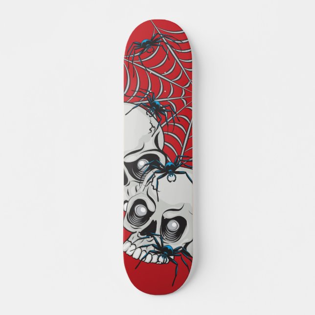 Skateboard Araignées et crânes (Devant)