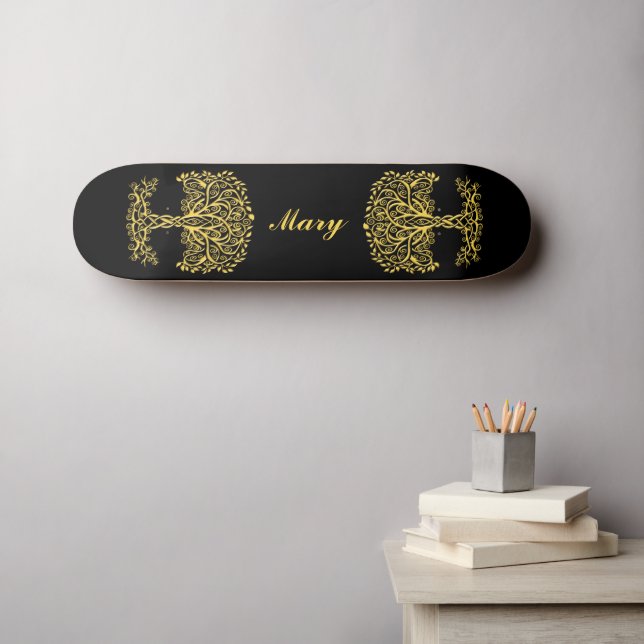 Skateboard Arbre Celtique Jaune (Art mural (Horz))