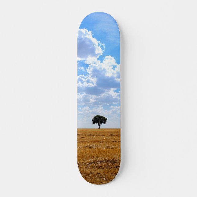 Skateboard Arbre dans un champ de blé récolté (Devant)