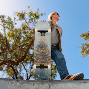 Skateboard Arbre de Noël Magique de la Forêt enneigée d'Hiver