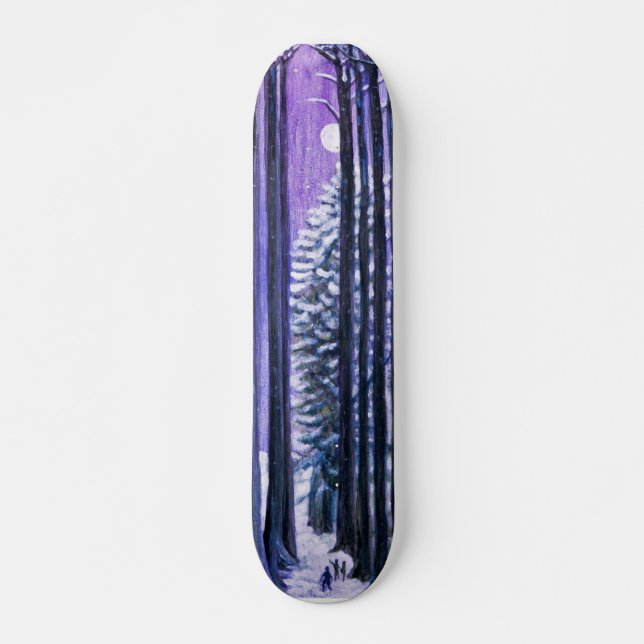 Skateboard Arbres au clair de lune des ombres (Devant)