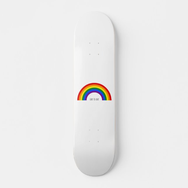 Skateboard Arc-en-ciel gay pride. L'amour est l'amour (Devant)
