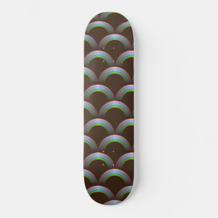 Skateboard Arc-en-ciel Licorne Couleurs Pastel Brun Foncé Mag