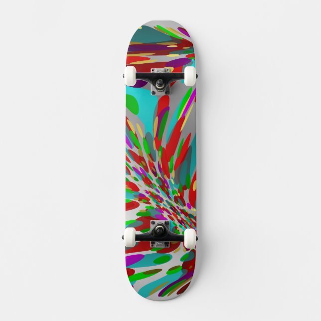 skateboard argent coloré (Recto)