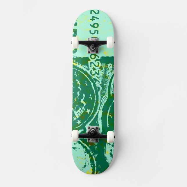 Skateboard Argent vert (Recto)