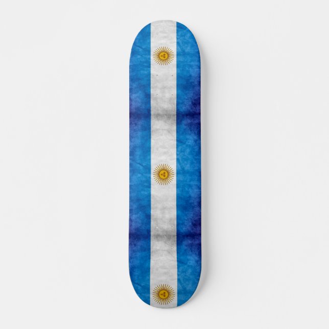Skateboard Argentine Grunge Drapeau Personnalisé Pro Long Boa (Devant)