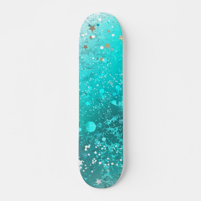 Skateboard Arrière - plan à huile Turquoise de la menthe (Devant)