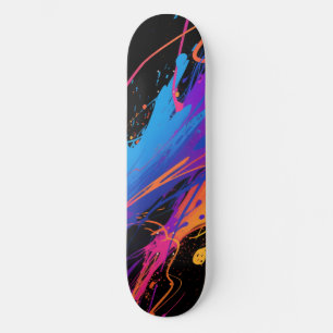 Skateboard Arrière - plan Abstrait de peinture colorée