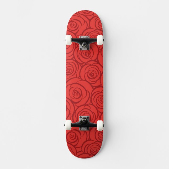 Skateboard Arrière - plan abstrait de roses rouges (Recto)