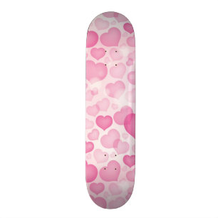 Skateboard Arrière - plan avec des coeurs