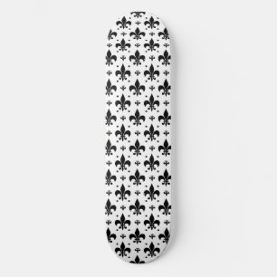 Skateboard Arrière - plan blanc Fleur-de-lis Motif design