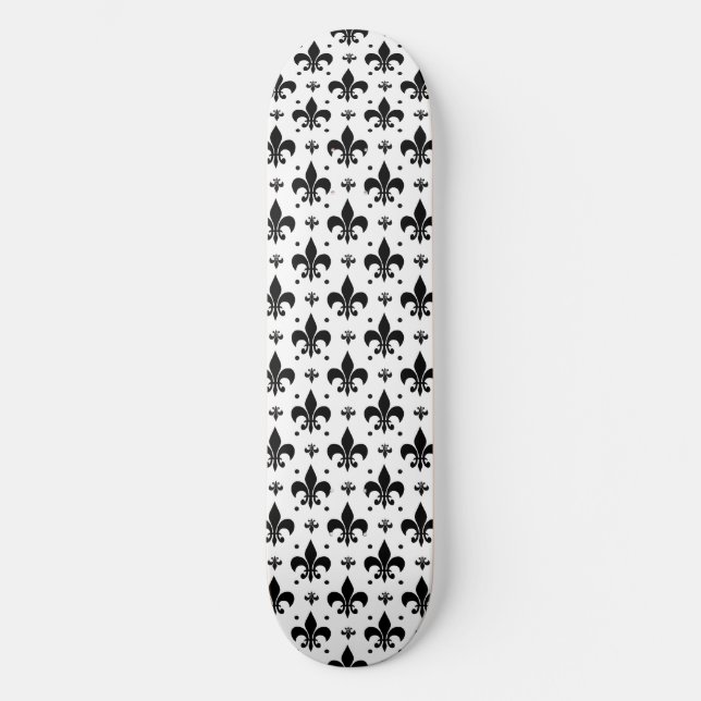 Skateboard Arrière - plan blanc Fleur-de-lis Motif design (Recto)