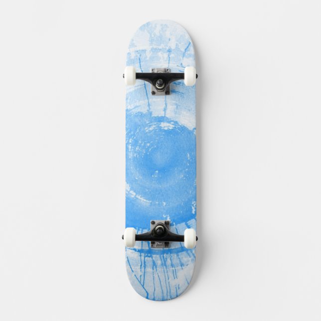 Skateboard Arrière - plan bleu abstrait d'aquarelle, texture (Recto)