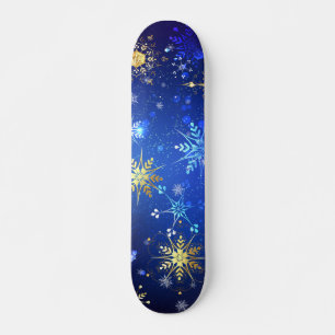 Skateboard Arrière - plan Bleu XMAS avec des flocons de neige