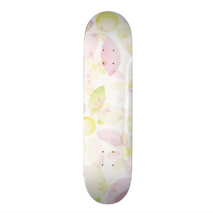 Skateboard Arrière - plan conçu de fleur d'aquarelle, textu