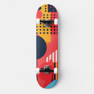 Skateboard Arrière - plan de couleur vive avec cercles