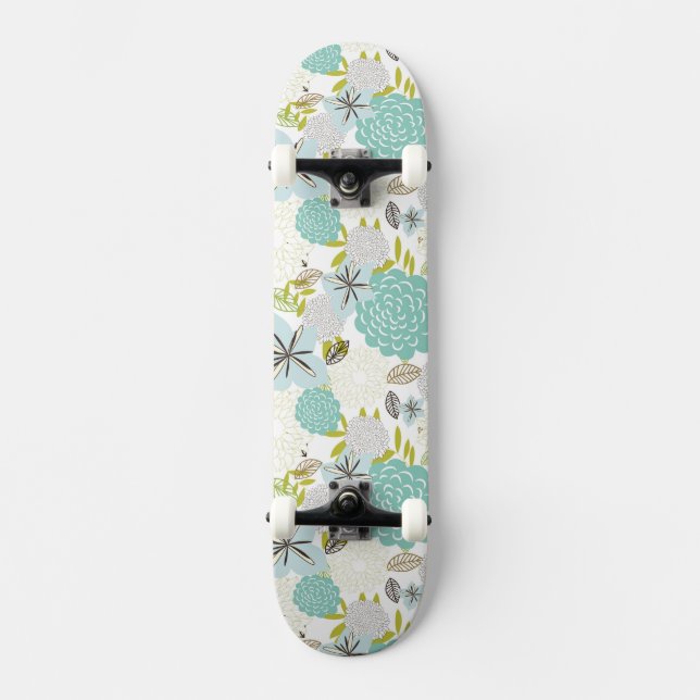 Skateboard Arrière - plan floral 5 (Recto)