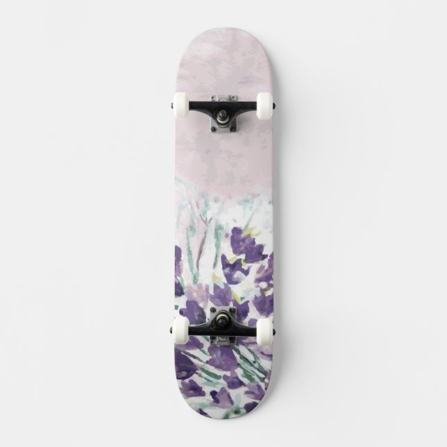 Skateboard Arrière - plan grunge d'aquarelle avec des cloches (Recto)