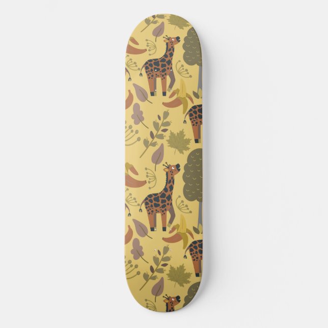 Skateboard Arrière - plan jaune motif sans soudure (Recto)