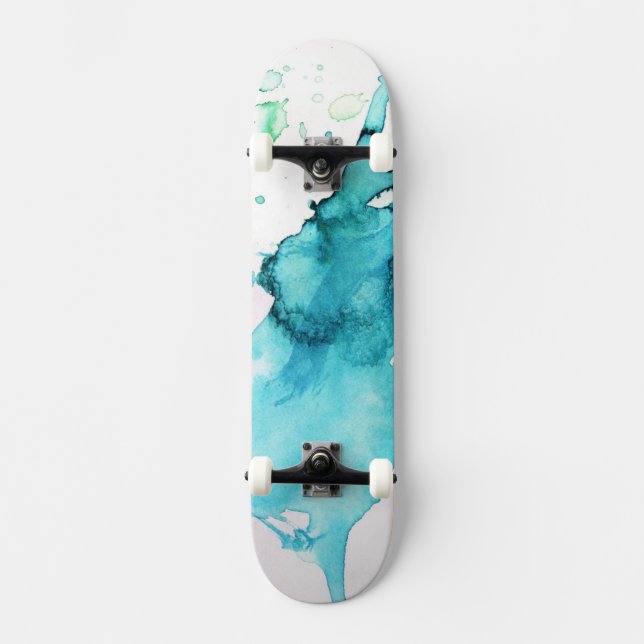 Skateboard Arrière - plan peint à la main 2 d'aquarelle (Recto)