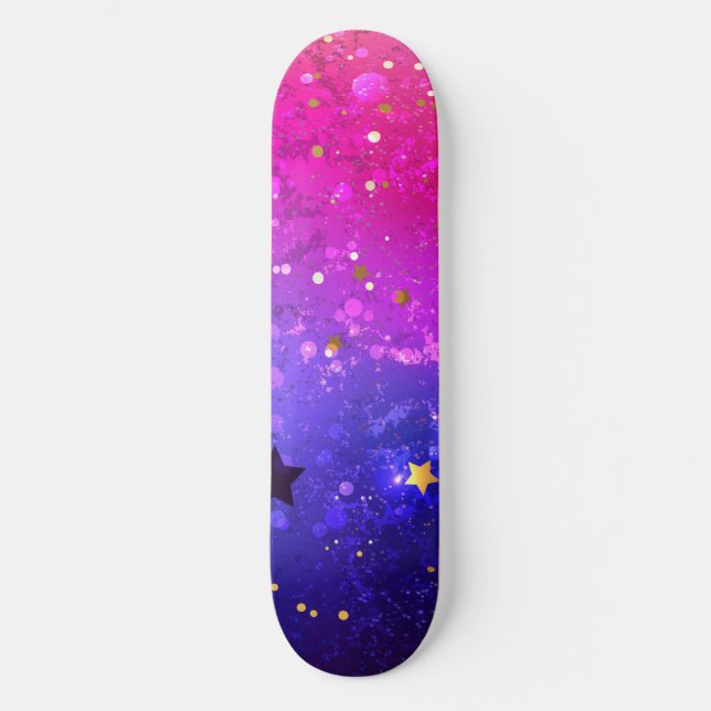 Skateboard Arrière - plan rose brillant (Recto)