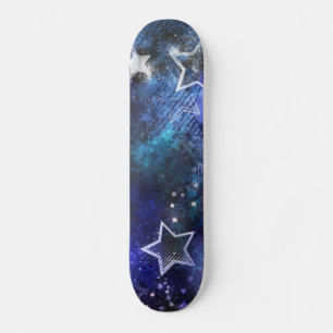 Skateboard Arrière - plan spatial avec étoiles