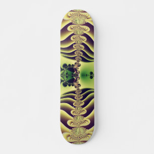 Skateboard Art abstrait de symétrie fractale vert citron
