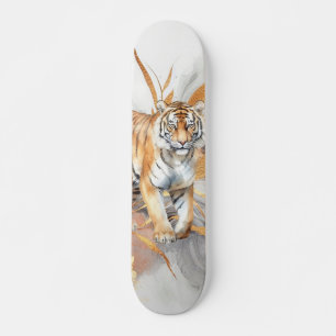 Skateboard Art Abstrait et tigre cool