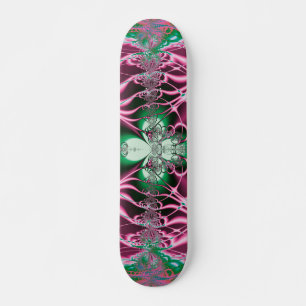 Skateboard Art Abstrait Fleur Rouge