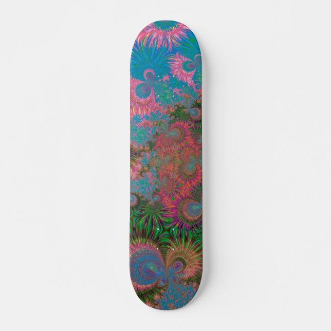 Skateboard Art abstrait fractal de récif corallien (Devant)