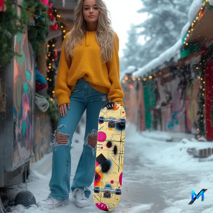 Skateboard Art abstrait géométrique vibrant dans le contempor