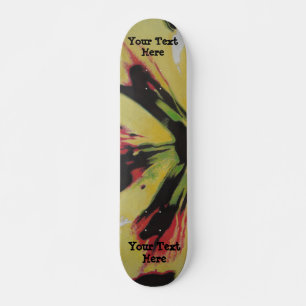 Skateboard art abstrait moderne original noir et jaune