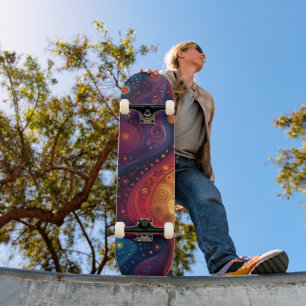 Skateboard Art Abstrait psychédélique coloré