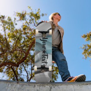 Skateboard Art Abstrait Tendance Planche à Roulettes Océan Bl