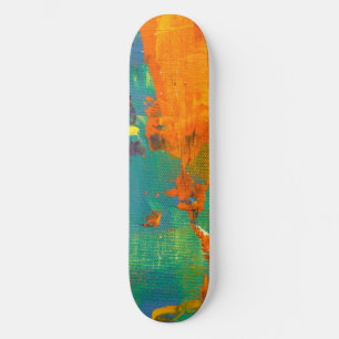 Skateboard Art cool Vert Orange Peint