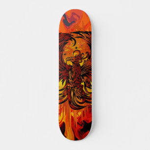 Skateboard Art de feu Phoenix Rising avec peinture explosive