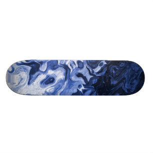 Skateboard Art de marbre abstrait de bleu