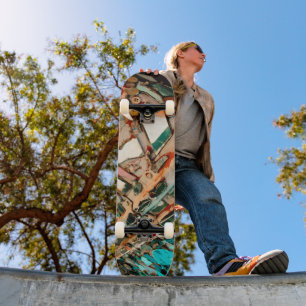 Skateboard Art de mosaïque coloré