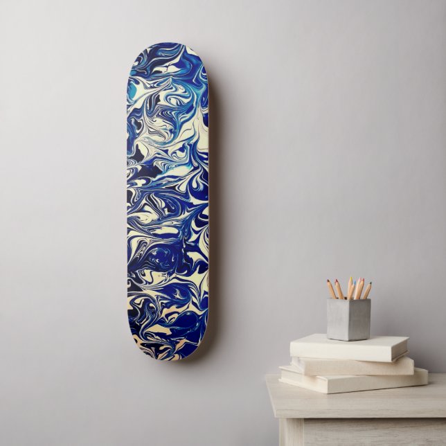 Skateboard Art de rue Abstrait inspirés Blue Ocean Waves (Art mural)