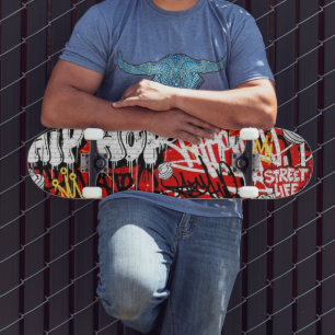 Skateboard Art de rue graffiti urbain personnalisé Scribble T