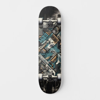 Skateboard Art de rue technologique rétro-futuriste Skateboar
