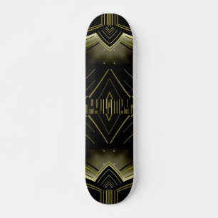 Skateboard Art Déco Black Gold