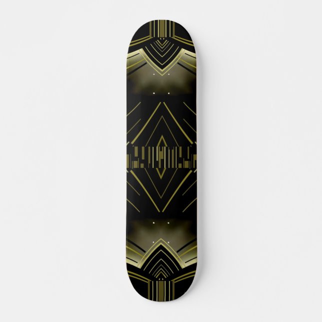 Skateboard Art Déco Black Gold (Devant)