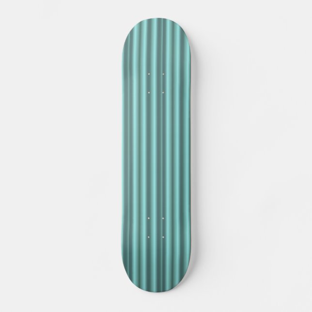Skateboard Art Déco mintgrüne Streifen (Recto)