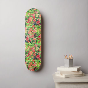 Skateboard Art des roses rouges