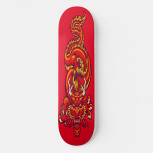 Skateboard art du dragon rouge