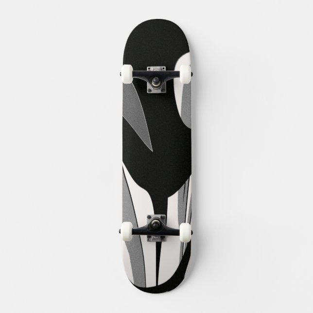 Skateboard Art en forme noir et blanc (Recto)