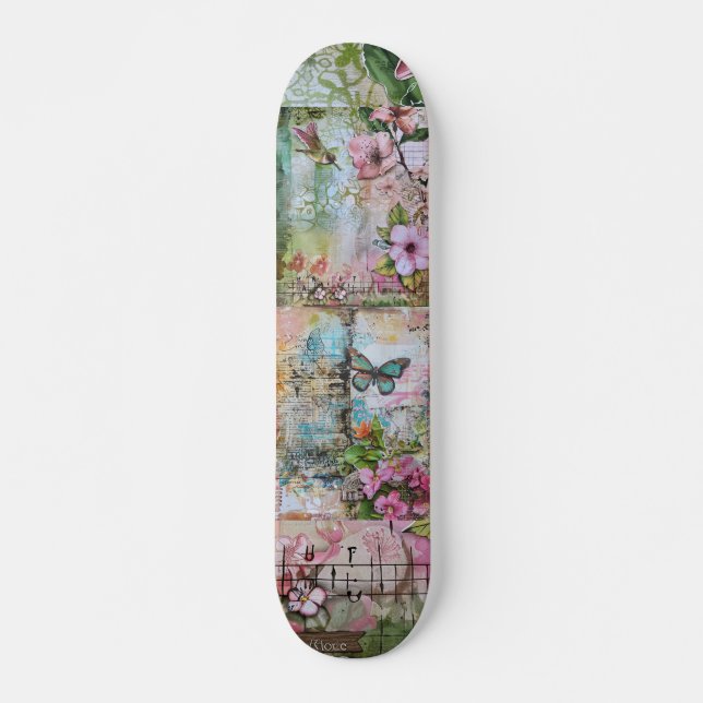 Skateboard Art Floral Vintage cool (Devant)