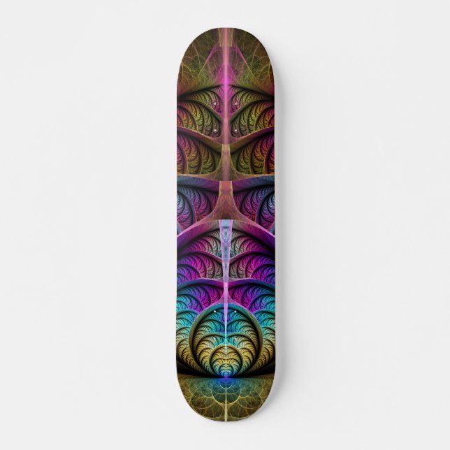 Skateboard Art Fractal Abstrait coloré à motifs Trippy (Devant)