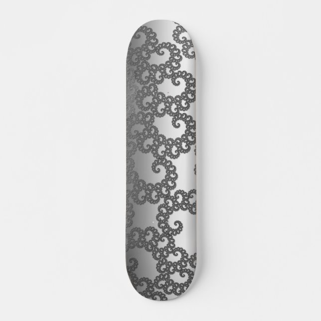 Skateboard Art Fractal Argent (Devant)